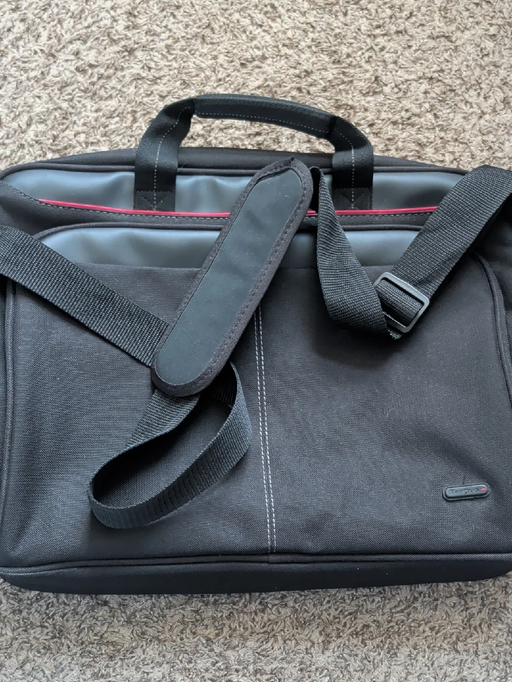Targus Black Laptop Briefcase with Red Trim